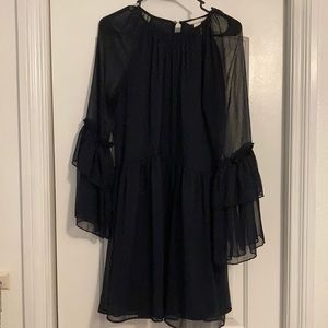 H&M Navy Blue Long-Sleeve Dress